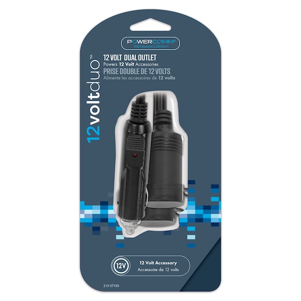 Powercomm 12v Outlet 2-Port Plug w 6in Leads 215-57103 - main